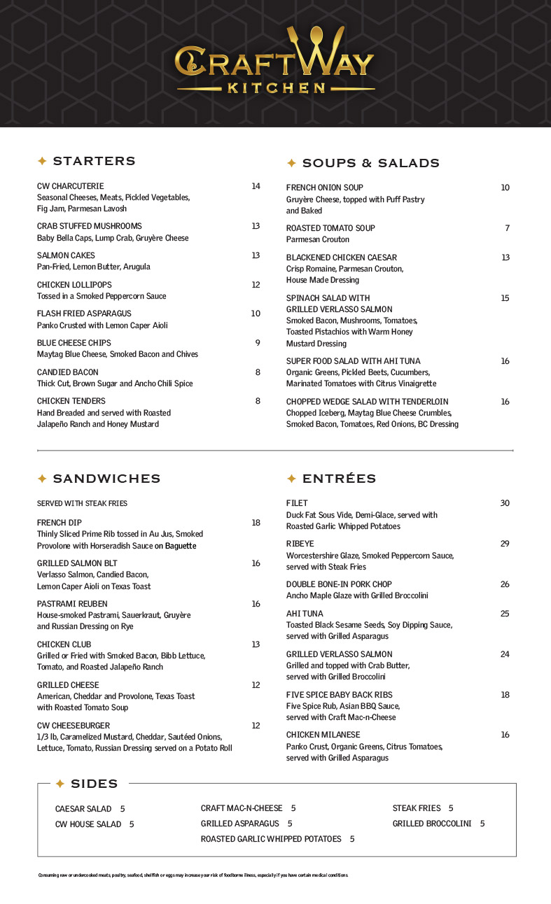 Menu Craftway Kitchen