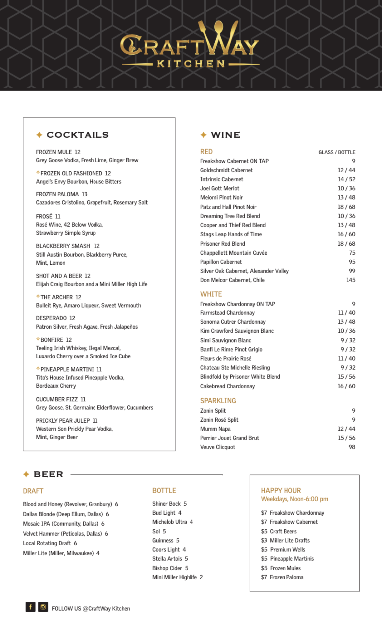 Menu CraftWay Kitchen