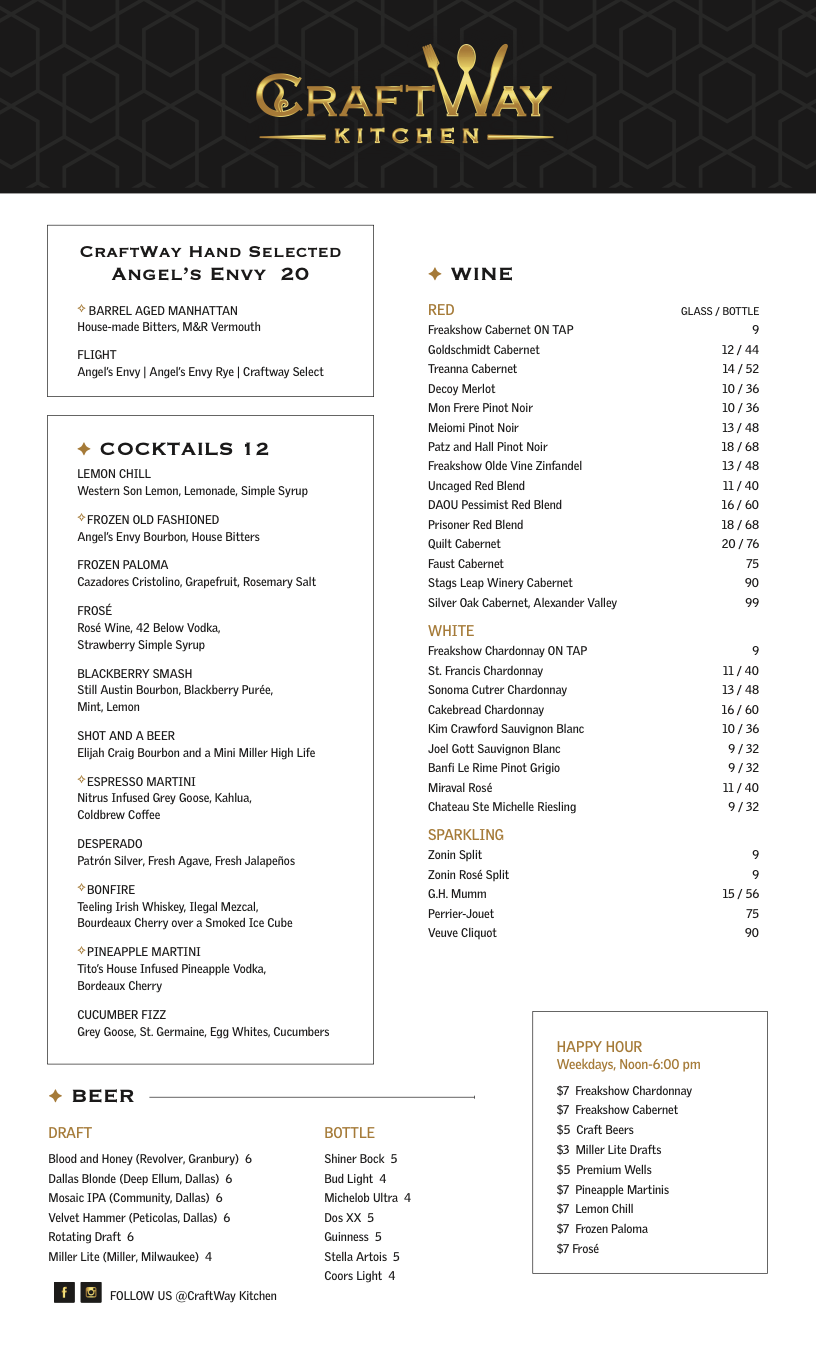 Menu CraftWay Kitchen